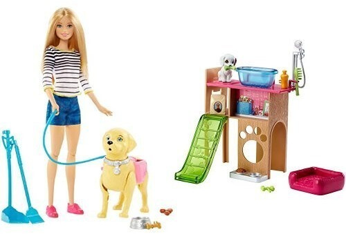 Barbie dog walking best sale set