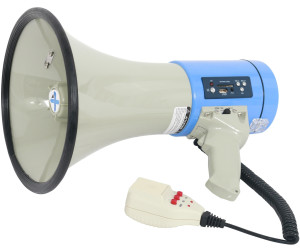 infactory Megaphon: MP3-Megafon mit Voice-Recording, Wiedergabe von USB, SD  & AUX, 50 Watt (Megafone mit MP3 Playern) 