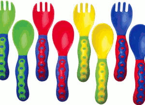Nuby Couverts décoratifs 1 fourchette et 1 cuillère