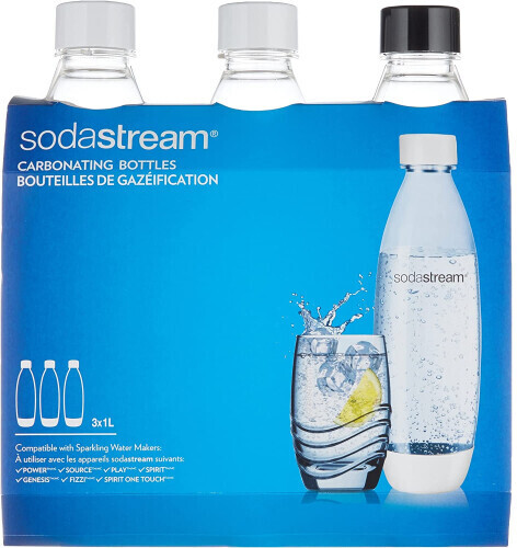 SodaStream Pack de 3 bouteilles de gazéification bulles de couleur (1 l) au  meilleur prix sur