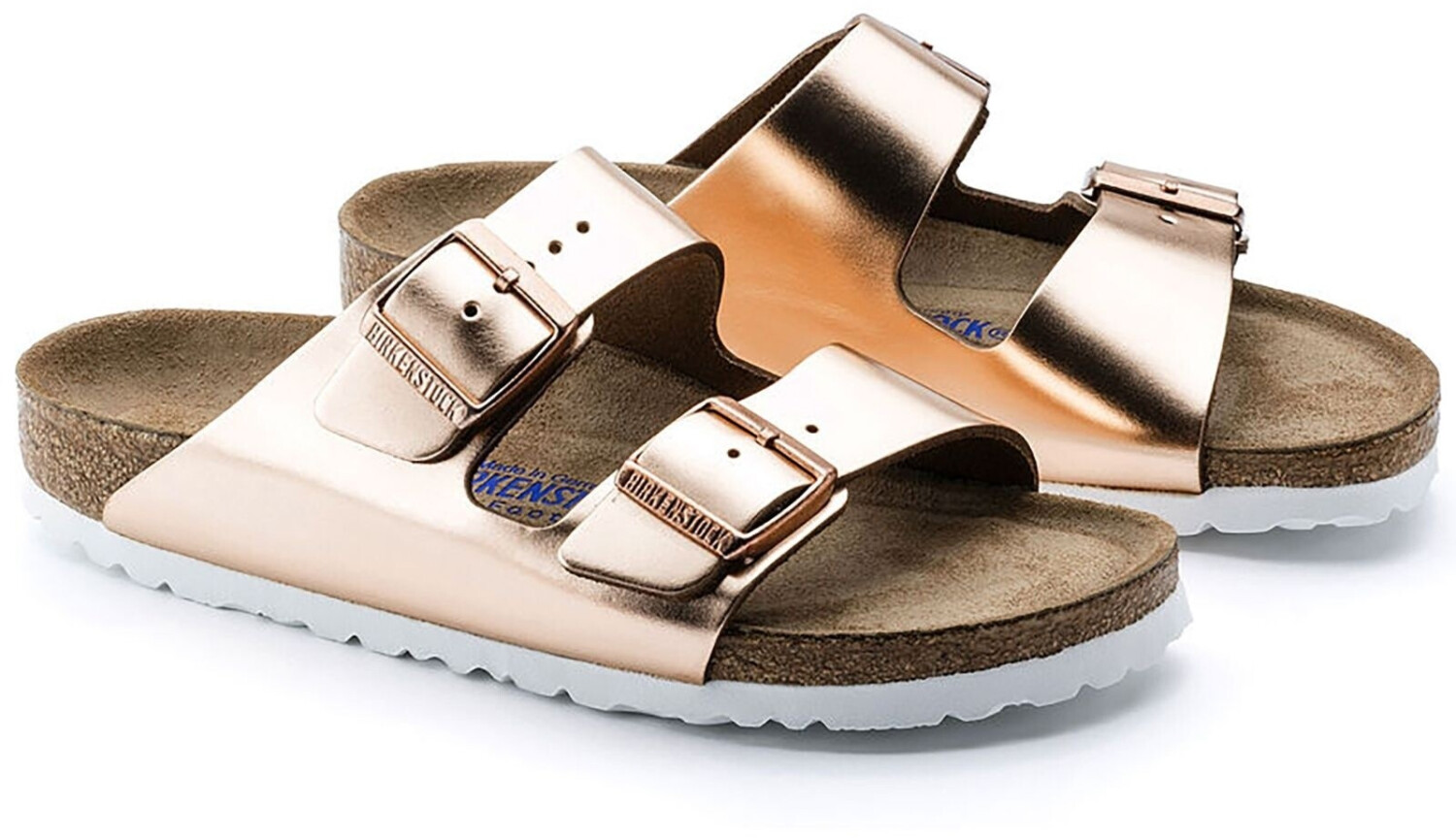 Birkenstock Arizona Natural Leather Soft Metallic Narrow copper