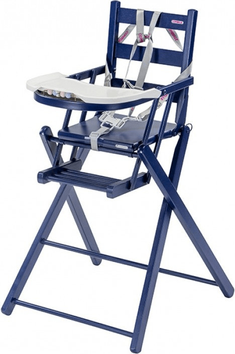 Combelle Chaise haute pliante Sarah laquée bleu
