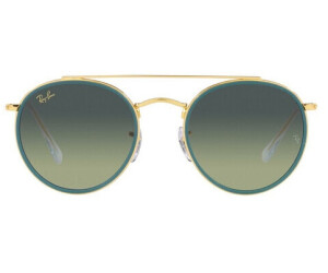 レイバン公式ストア】 Ray-Ban® ROUND DOUBLE BRIDGE サングラス | ブラック X ブルー/グレー - RB3647N