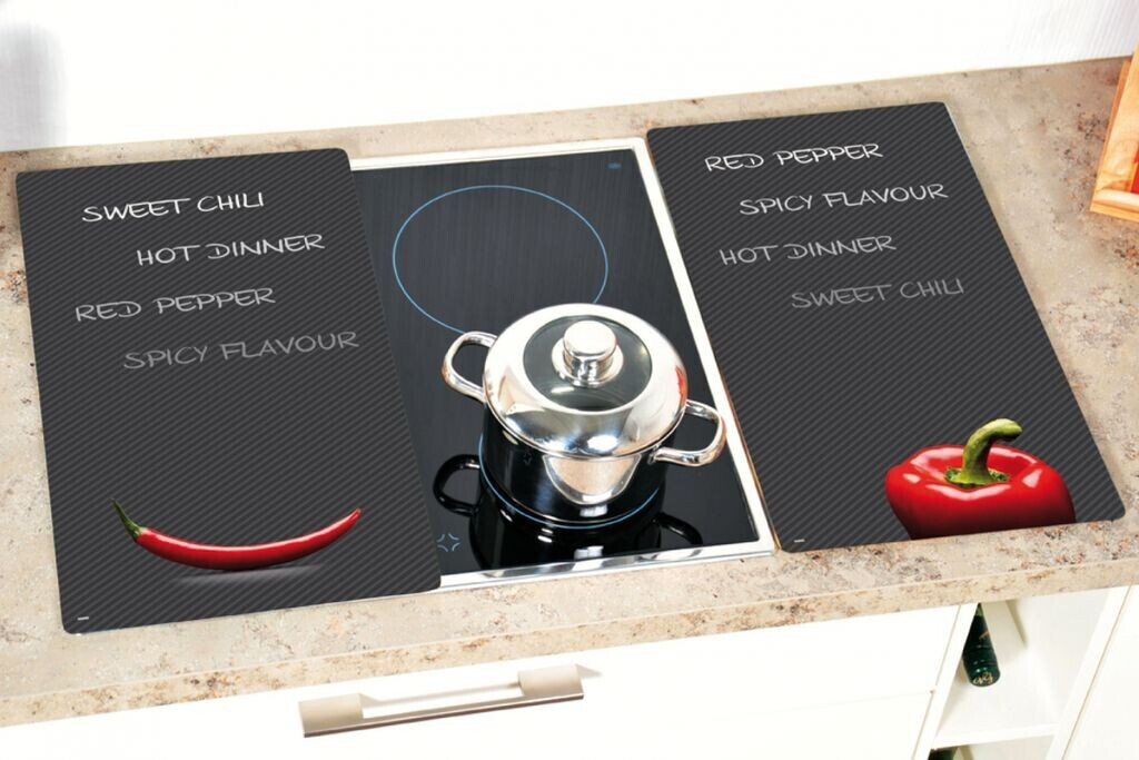 Kesper Set de 2 couvre-plaques en verre piment