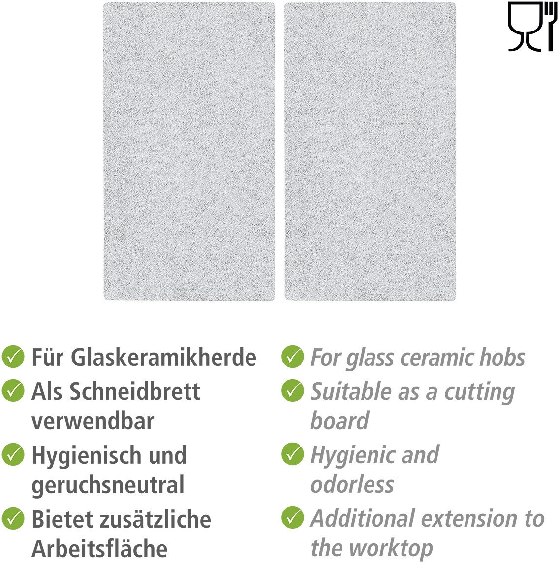 Wenko Set de 2 tapas para placa de cocción Cristal transparente desde 20,59  €