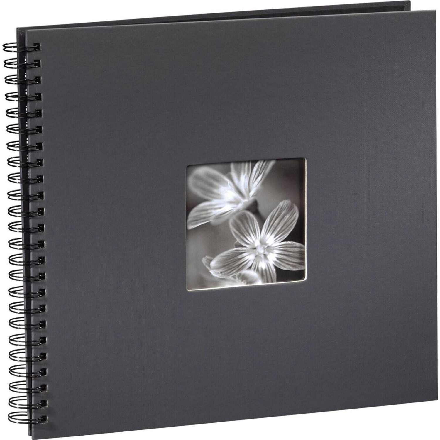 Hama Album photo à spirales Fine Art 50 pages noires 36 x 32 cm gris
