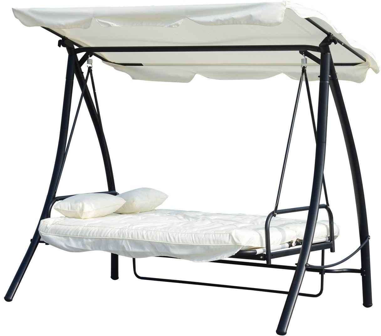 Outsunny Balancelle convertible blanc