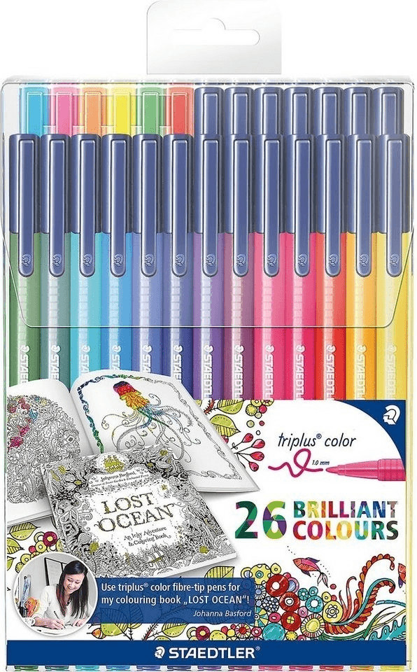 Staedtler Étui de 26 crayons feutre triplus color Edition Johanna Basford