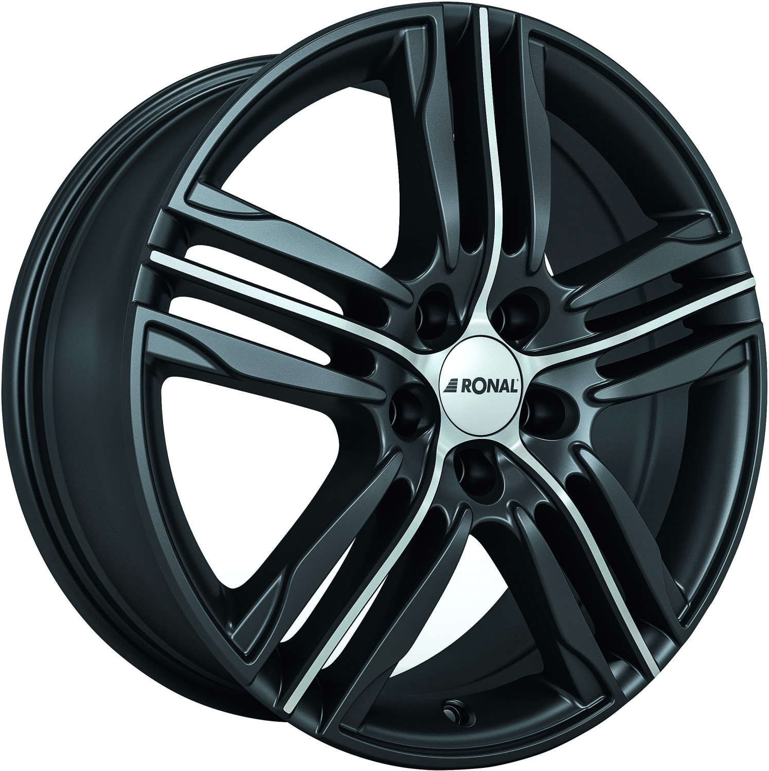 Ronal R57 (7x17) mattblack front polished