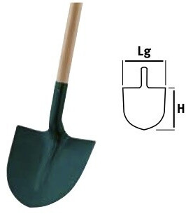 Leborgne Leborgne Pelle ronde 29 cm manche bois - side view