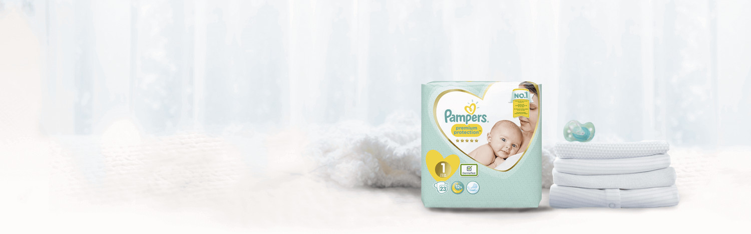 Couche Pampers Premium protection New Baby T1 2 à 5 kg - 1 carton
