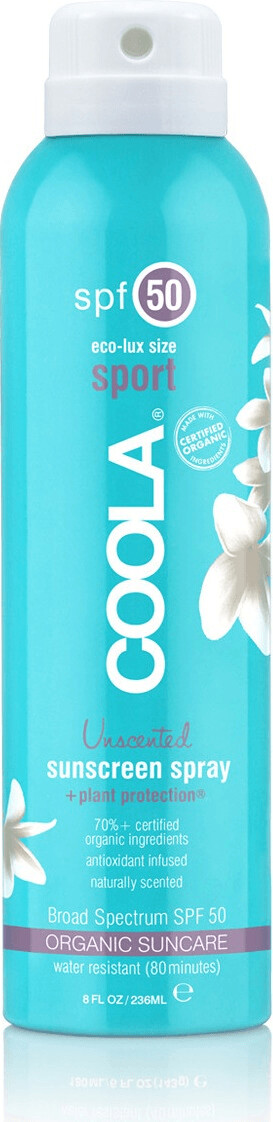 Coola Eco-Lux Sport Unscented Sunscreen Spray SPF 50 (236ml)
