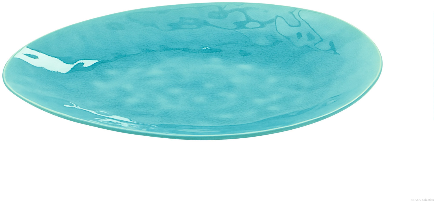 ASA À LA PLAGE Plate 34 x 28 cm turquoise