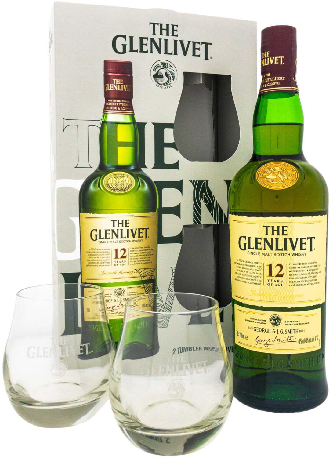 The Glenlivet 12 Jahre Geschenkverpackung mit 2 Gläsern 0,7l 40% ab 41,31 €  | Preisvergleich bei