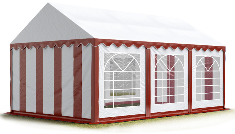 Toolport Tente de réception Economy 3 x 6 m blanc/rouge