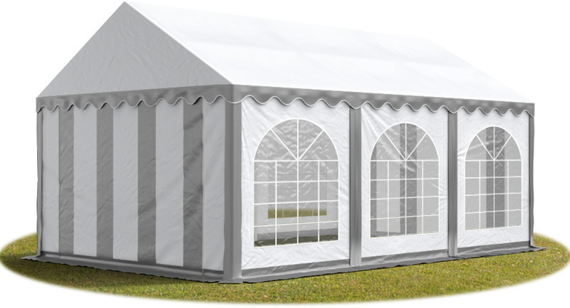 Toolport Tente de réception Premium PVC 3 x 6 m gris/blanc (7239)
