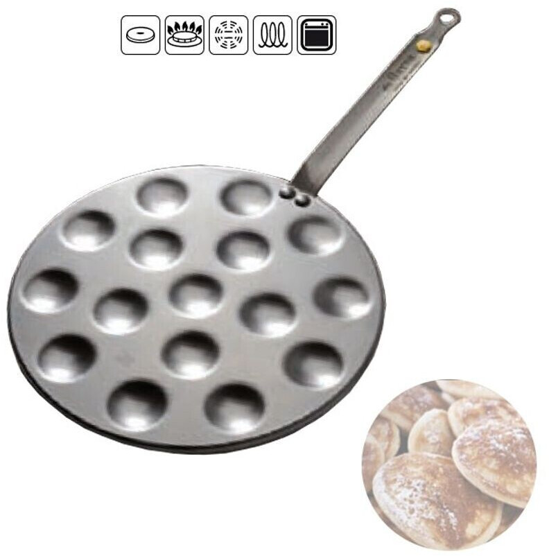 De Buyer Poêle à 16 poffertjes Minéral B Elément 27 cm