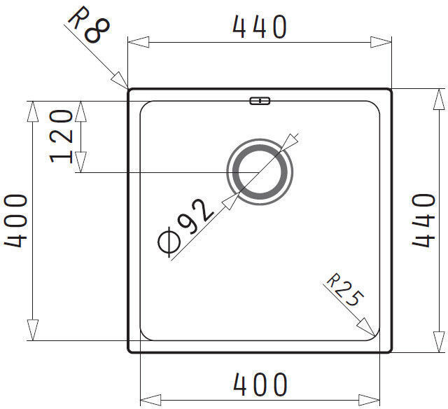 Pyramis Lydia 40 x 40 cm 1B Inox