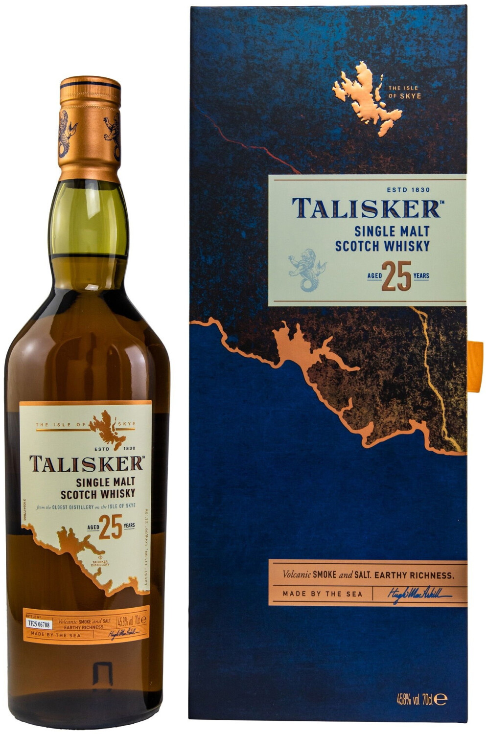 タリスカー25年［正規］45.8度／700ml シングルモルトウイスキー2017 25年 TALISKER ※箱付き ガソスタハセガワ | ウイスキー