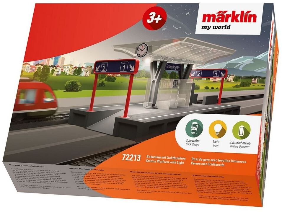 Märklin My World 72213 Stationplatform met licht voor kinderen, speelgoed en spelletjes voor kinderen vanaf 3 jaar, inclusief batterijen, uniseks