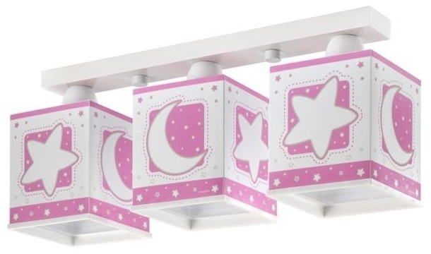 Dalber Plafonnier 3 lampes Lune rose