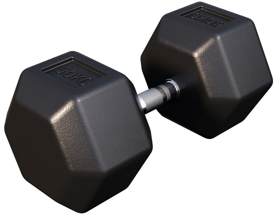 Gorilla Sports Hexagon rubber dumbbell 50 kg