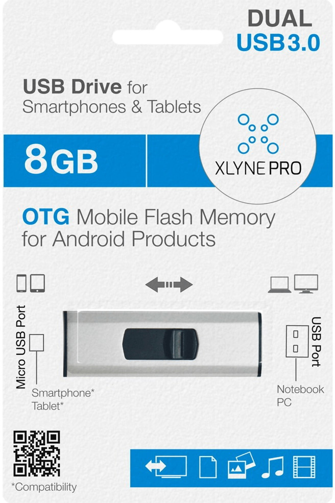 xlyne Pro OTG Dual Key 8 Go