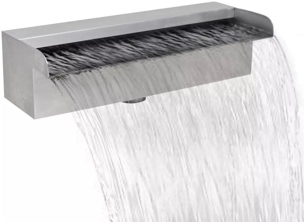 VidaXL Lame d'eau rectangulaire pour piscine acier inoxydable 30 cm