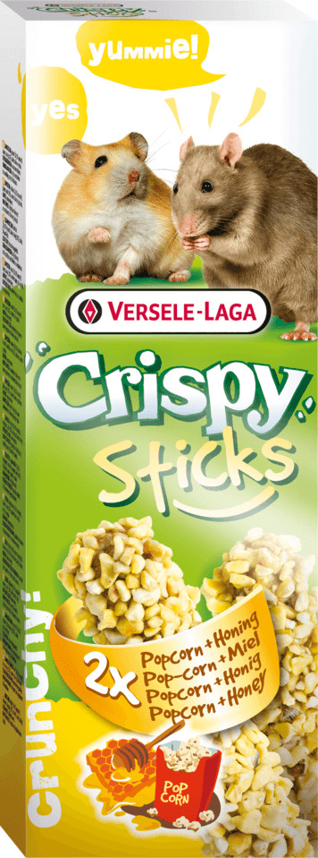 Versele-Laga Cripsy sticks Hamsters-Rats Popcorn & Miel  (2 x 100 g.)