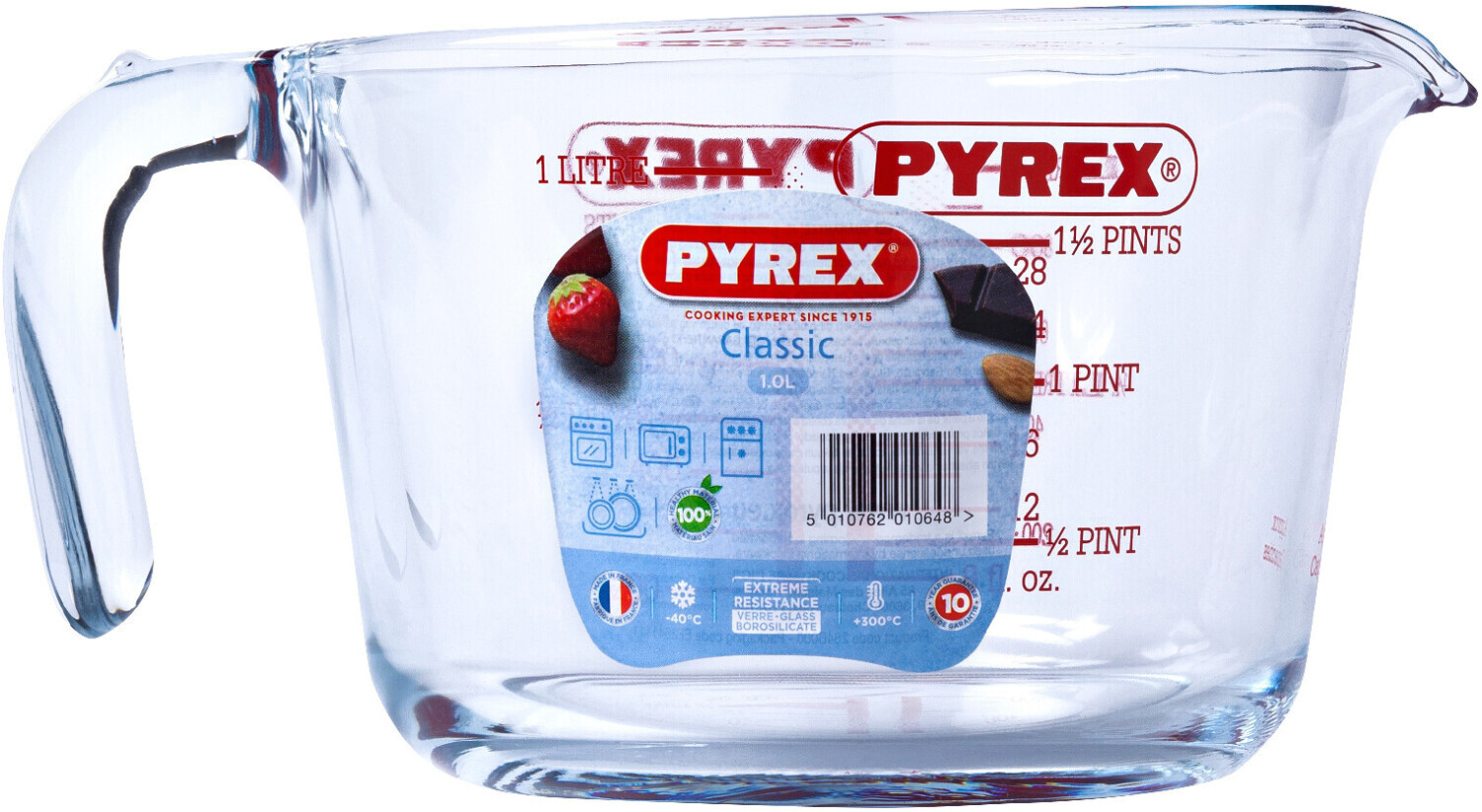 Verre doseur PYREX mesureur 1L + couvercle Classique