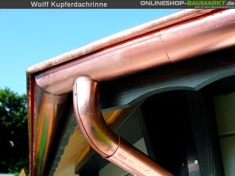 Wolff Kupferdachrinne de luxe 4m mit Kette