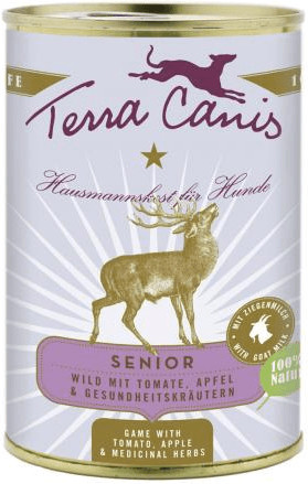 Terra Canis Senior gibier, tomate, pomme & plantes médicinales