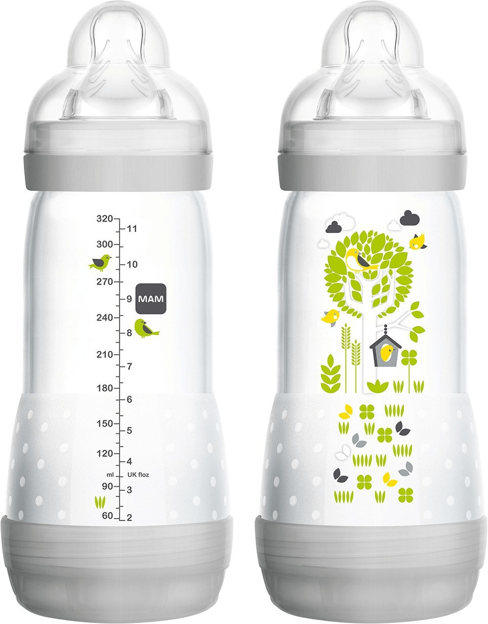 MAM Biberon anti-colique Easy Start 320 ml Nature Meadow gris
