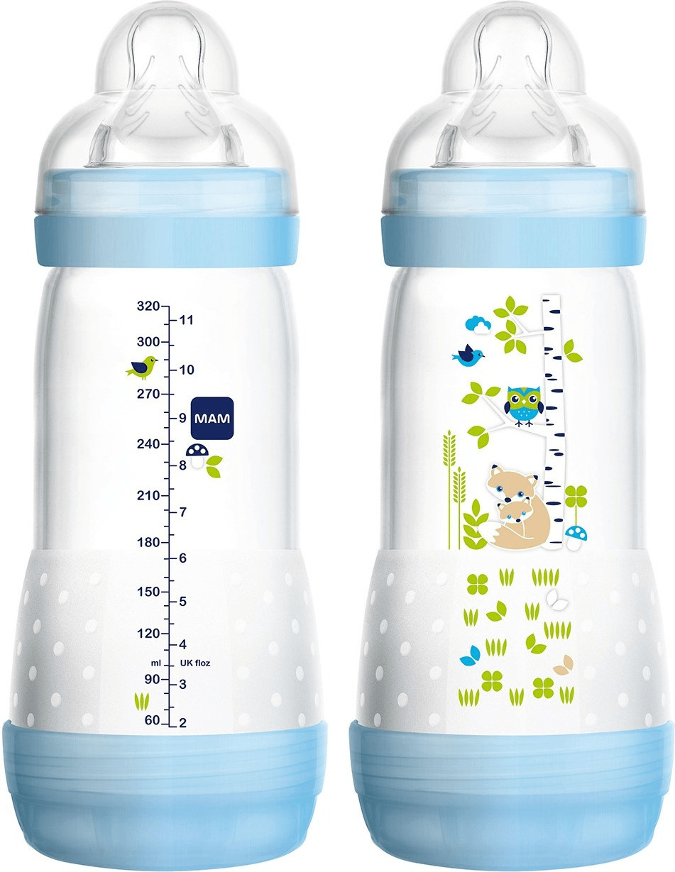 MAM Biberon anti-colique Easy Start 320 ml Nature Meadow bleu