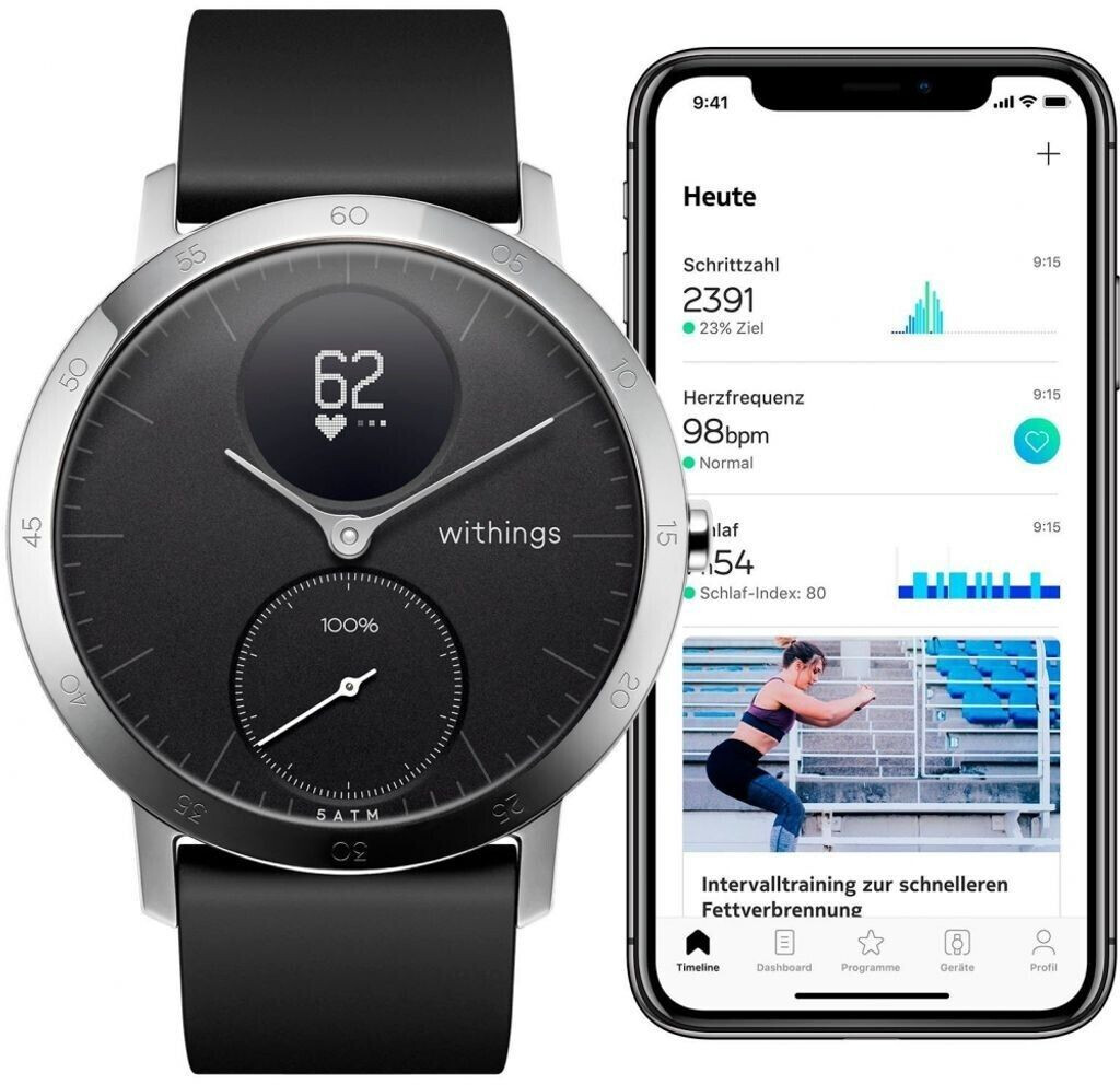 Withings Steel HR 40mm black Where to Buy Availability Prices at idealo