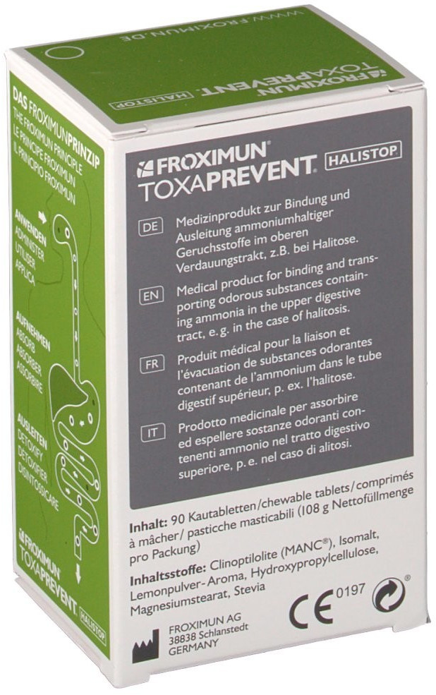 Toxaprevent® Halistop®, 90 comprimés à mâcher - Froximun AG - VitalAbo
