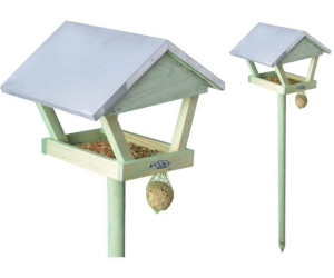 Futterhäuschen auf Holzstab Esschert Vogelfutterhaus mit Haken für Futterball