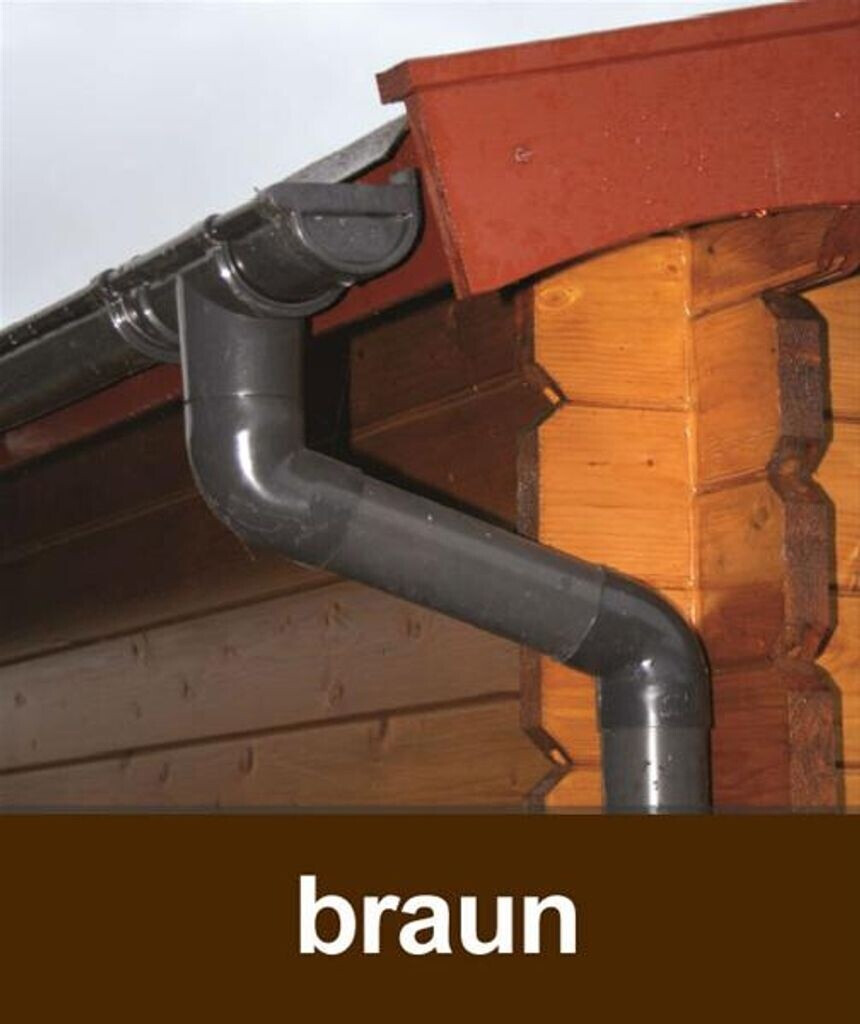 Karibu Kunststoff Dachrinnenset für Thor 3 mit 2x Dachausbau braun