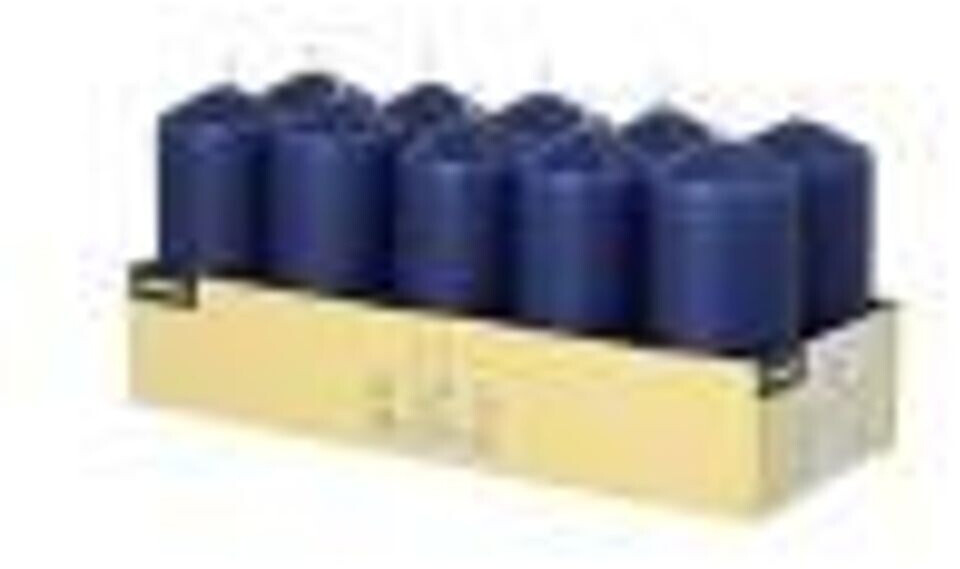 Papstar Bougies cylindriques 40 x 90 mm 10 pièces bleu foncé