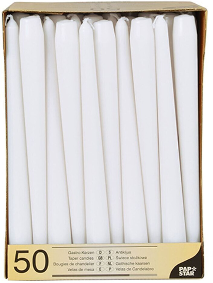 Papstar Bougies 2,2 x 25 cm blanc