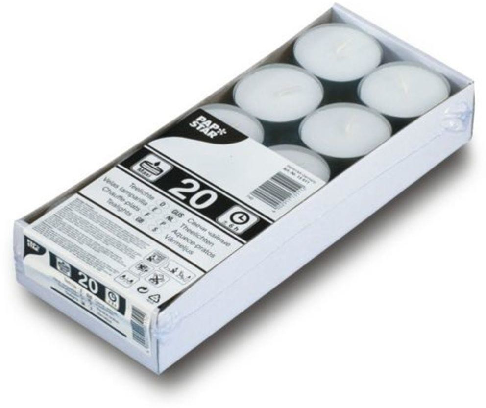 Bougies Chauffe-plat Papstar Maxi - Diamètre 57 Mm - Couleur Blanc Ou Noir