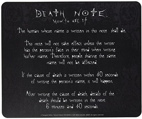 Abystyle Tapis de souris Death Note Rules