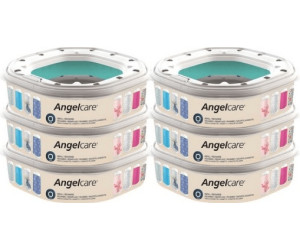 Angelcare - Lot de 6 cassettes-recharges pour seaux à couches Dress-Up,  Dress-Up XL et Classic XL
