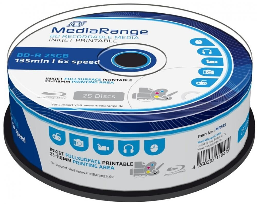 MediaRange BD-R 25GB 6x (MR515)