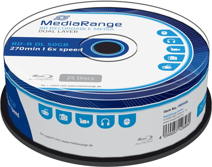 MediaRange BD-R DL 50GB 6x (MR508)
