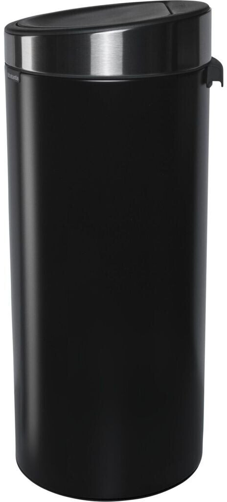Brabantia Touch Bin New 30 L noir mat couvercle acier brillant
