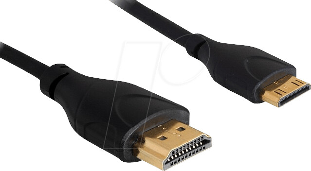 DeLock High Speed HDMI with Ethernet - 34 AWG - HDMI, Typ A19-polig (M) - mini HDMI, Typ C 19-polig (M) - 1 m (83132)