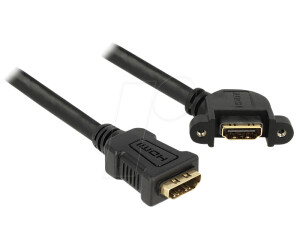 DeLock Panel-mount - Video- / Audiokabel - HDMI - 28 AWG - HDMI, 19-polig (W) - HDMI, 19-polig (W) - 25cm - Schwarz (85101)