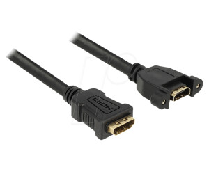 DeLock Panel-mount - Video- / Audiokabel - HDMI - 28 AWG - HDMI, 19-polig (W) - HDMI, 19-polig (W) - 25cm - Schwarz (85100)
