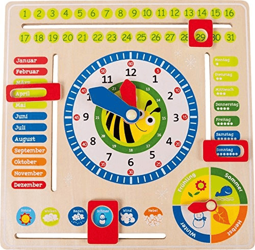 Small Foot Design Lerntafel Datum Uhr- & Jahreszeiten (German)